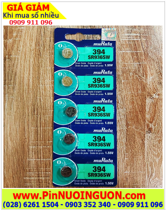 COMBO 01 vỉ 5viên Pin đồng hồ 1.55v Silver Oxide MuRata SR936SW (Pin 394) chính hãng _Giá 129.000/Vỉ